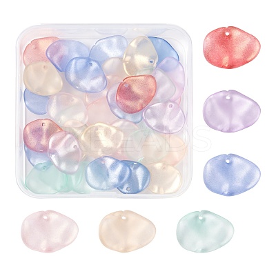 40Pcs Transparent Spray Painted Glass Pendants GLAA-FS0001-15-1