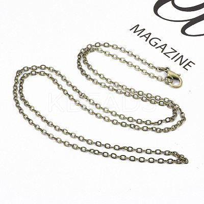 Brass Cable Chains Necklace Making MAK-N029-01AB-1