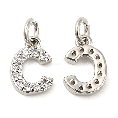 Brass Micro Pave Grade AAA Cubic Zirconia Charms LS-ZIRC-P067-11P-C-NR-1