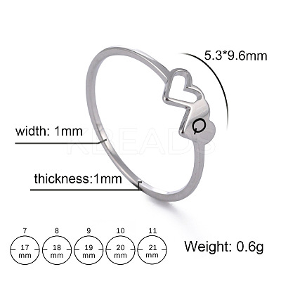 304 Stainless Steel Finger Rings for Women Men FS-WGB974C-51-1