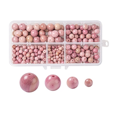 340Pcs 4 Sizes Natural Rhodochrosite Beads G-LS0001-26-1