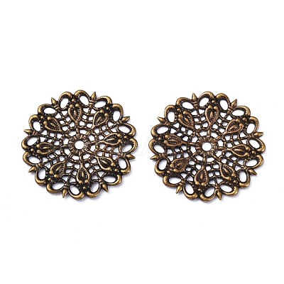Brass Vintage Filigree Findings X-KKC-Q006-AB-1