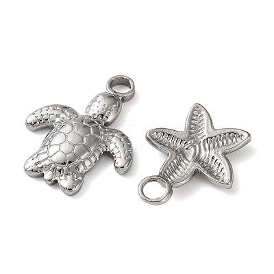 10Pcs Ocean Theme 304 Stainless Steel Pendants STAS-P426-04P-1