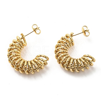 304 Stainless Steel Spiral Stud Earrings EJEW-B023-20G-1