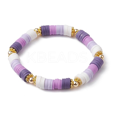 7Pcs 7 Color Polymer Clay Heishi Surfer Stretch Bracelets Set BJEW-JB09644-02-1