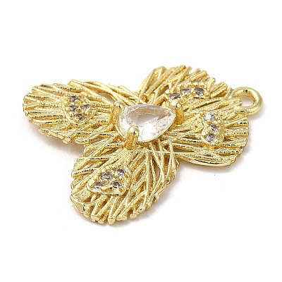 Rack Plating Brass Cubic Zirconia Pendants KK-M267-07G-1