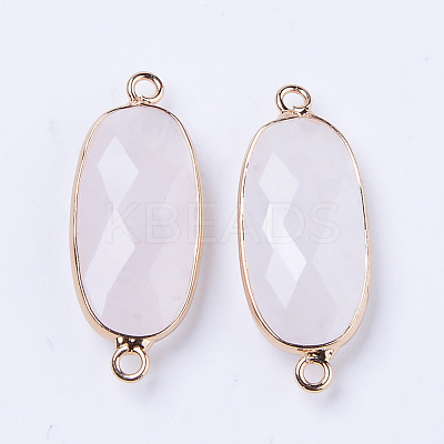 Natural Rose Quartz Links Connectors G-R472-03I-1