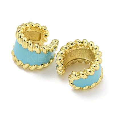 Brass with Enamel Cuff Earrings EJEW-C104-079A-01-1