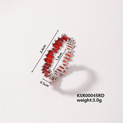 Fashionable Brass Rectangle Finger Rings for Unisex KE6050-5-1