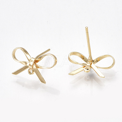 Brass Stud Earring Findings KK-S350-013G-1
