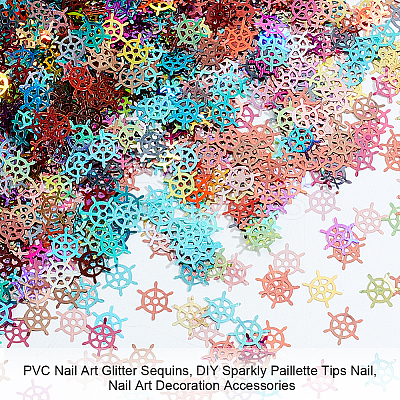 10 Bags 10 Colors PVC Nail Art Glitter Sequins MRMJ-OC0003-50-1