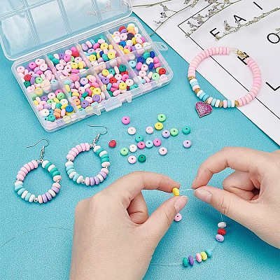 4 Strands 4 Colors Handmade Polymer Clay Beads Strands CLAY-PH0001-55-1