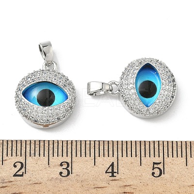 Printed Brass Micro Pave Cubic Zirconia with Glass Pendants KK-Z134-17P-02-1
