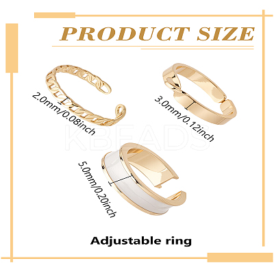 1Box Brass Cuff Rings Sets for Women RJEW-LP0002-41-1