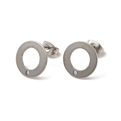 Non-Tarnish 201 Stainless Steel Stud Earring Findings STAS-D244-23P-1