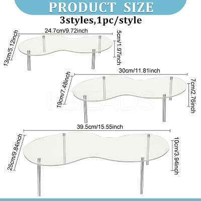 3 Sets 3 Styles Acrylic Cupcake Riser Holder ODIS-FG0001-71-1