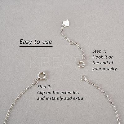 12 Pieces Extension Chain with lobster buckle Sterling Silver Extender Chains Necklace Bracelet Anklet Removable Chain Extenders Charms for DIY Jewelry Making Accessories JX630A-1