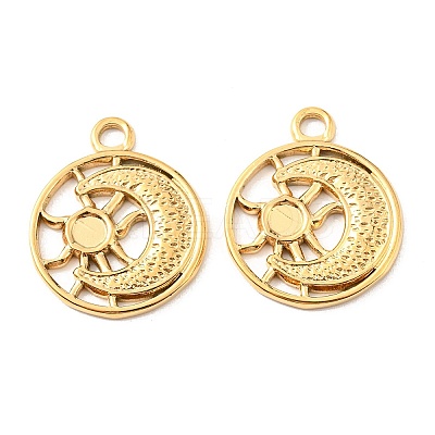 PVD Vacuum Plating 304 Stainless Steel Pendant Cabochon Settings STAS-F287-60G-1