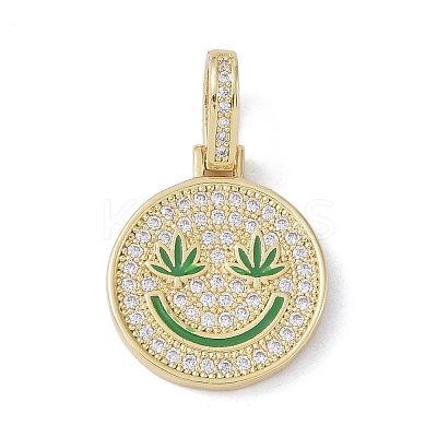 Brass Micro Pave Cubic Zirconia Pendants ZIRC-NH0001-01G-03-1
