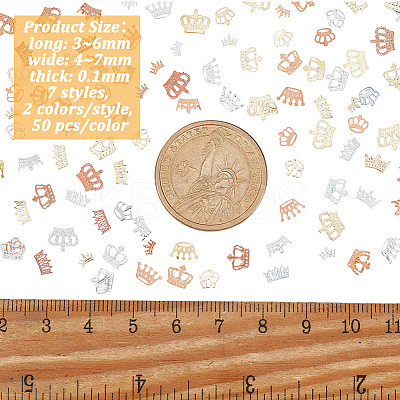 700Pcs 14 Style Brass Cabochons MRMJ-OC0003-33-1