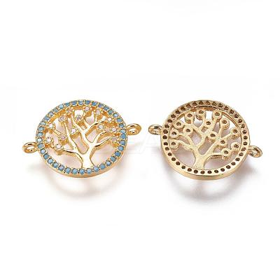 Brass Micro Pave Cubic Zirconia Links ZIRC-E113-04G-1