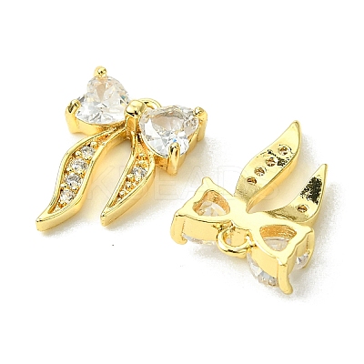 Brass Micro Pave Cubic Zirconia Charms FIND-Z035-04G-1