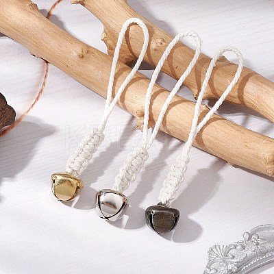 3Pcs 3 Colors Iron Bell Pendant Decoration HJEW-JM02421-1