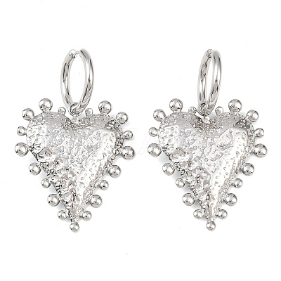 304 Stainless Steel Heart Hoop Earrings EJEW-K268-74P-1