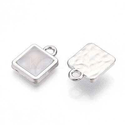 Square Alloy Resin Charms PALLOY-N177-04P-1