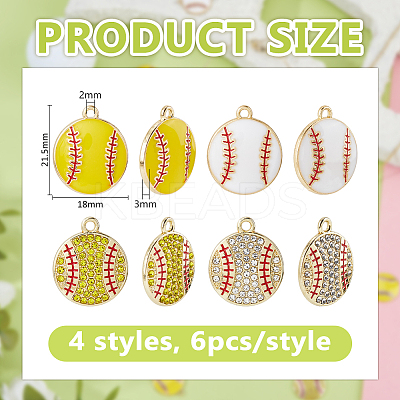 24Pcs 4 Styles Alloy Enamel Pendants ENAM-HY0001-56-1