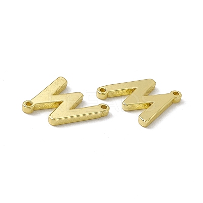 Rack Plating Brass Letter Connector Charms KK-C007-38G-W-1