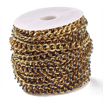 Golden Brass Enamel Curb Chain CHC-H103-07C-G-1