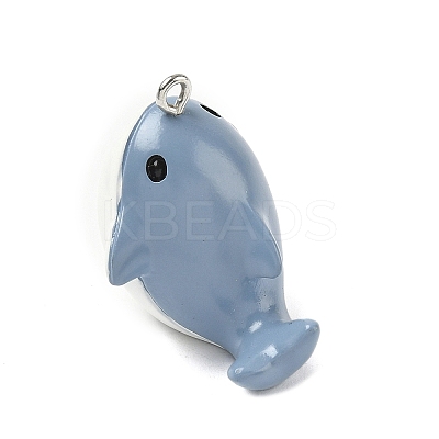 Marine Theme Opaque Resin Pendants RESI-P047-01G-P-1