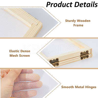 14Pcs Rectangle Wooden Paper Making DIY-FH0010-42-1