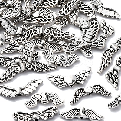 150Pcs 9 Styles Tibetan Style Alloy Beads FIND-FS0003-77-1