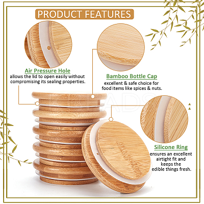 Bamboo Bottle Caps AJEW-WH0270-206-1