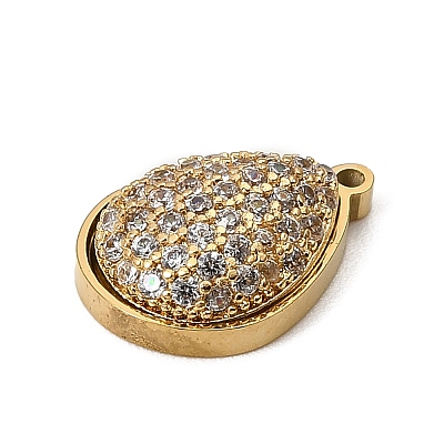 304 Stainless Steel Micro Pave Cubic Zirconia Charms LS-STAS-I356-04G-05-1