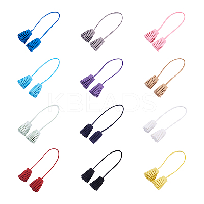 12Pcs 12 Color Double-end Velvet Tassels Pendant DIY-GN0001-10-1