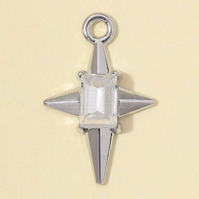 Zinc Alloy with Clear Glass Pendants GL-OY001-06P-1