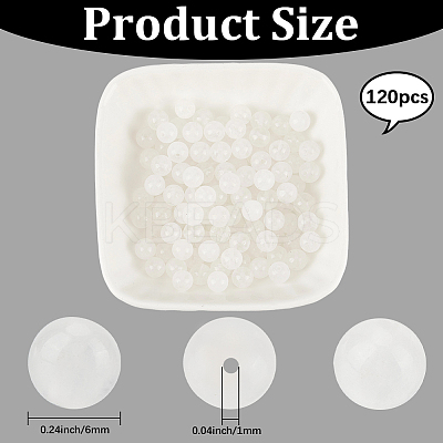 120Pcs Round Natural White Jade Beads G-PA0001-07A-1