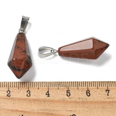 Natural Mahogany Obsidian Pointed Pendants G-B127-15P-02-1