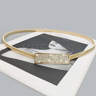Iron & Resin Rhinestones Waist Chain Belts for Women Ladies Dress AJEW-WH20072-04G-1