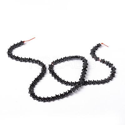Black Christmas Star Non-Magnetic Synthetic Hematite Beads Strands X-G-D015-21-1