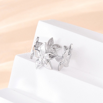 Brass Adjustable Open Cuff Rings for Women RJEW-R021-02P-1