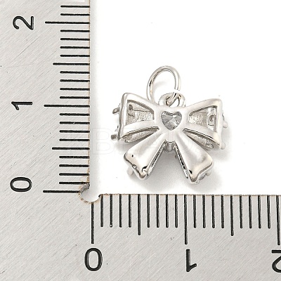 Rack Plating Brass Micro Pave Clear Cubic Zirconia Pendants KK-B093-01E-P-1