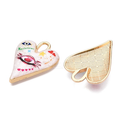 Printed Rack Plating Alloy Enamel Pendants ENAM-T020-01F-1