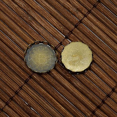 12mm Clear Domed Glass Cabochon Cover for Flat Round DIY Photo Brass Cabochon Making DIY-X0104-AB-NF-1