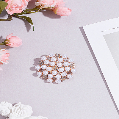 1Pc Retro Flower Alloy Rhinestone Brooches for Women JEWB-LP0004-03-1