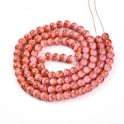 Baking Paint Glass Beads Strands DGLA-N008-8mm-01-1