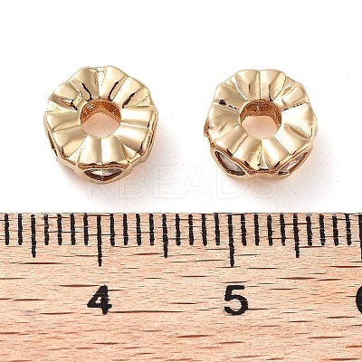 Brass Micro Pave Clear Cubic Zirconia Beads KK-U028-26G-1